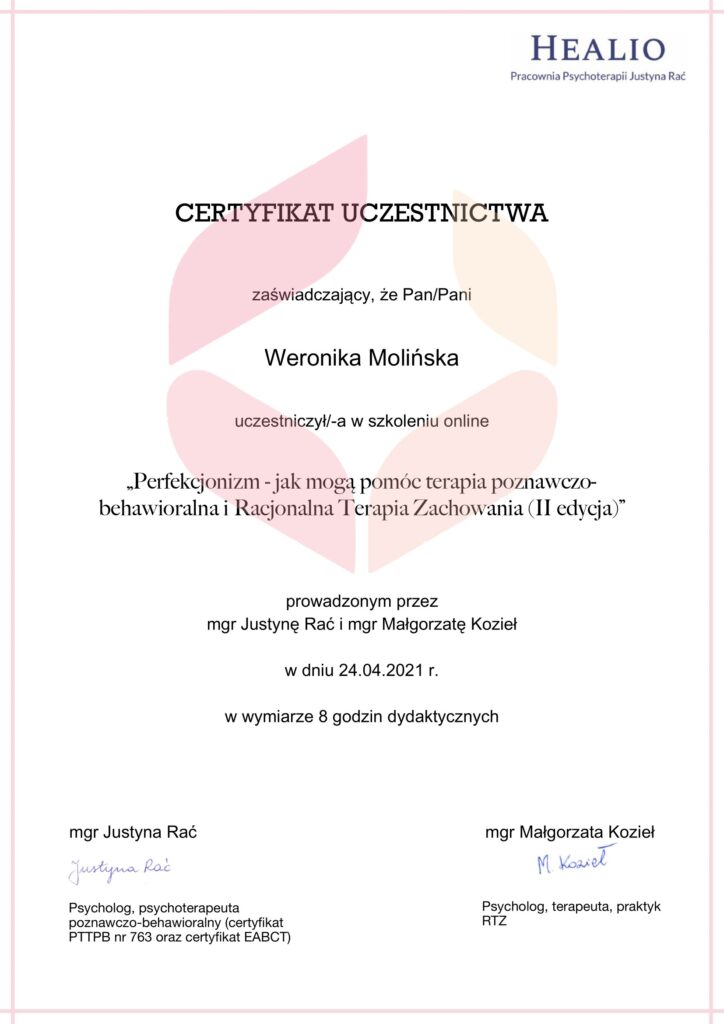 certyfikat perfekcjonizm WM-11